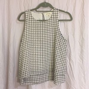 Two tiered black and white blouse